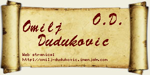 Omilj Duduković vizit kartica